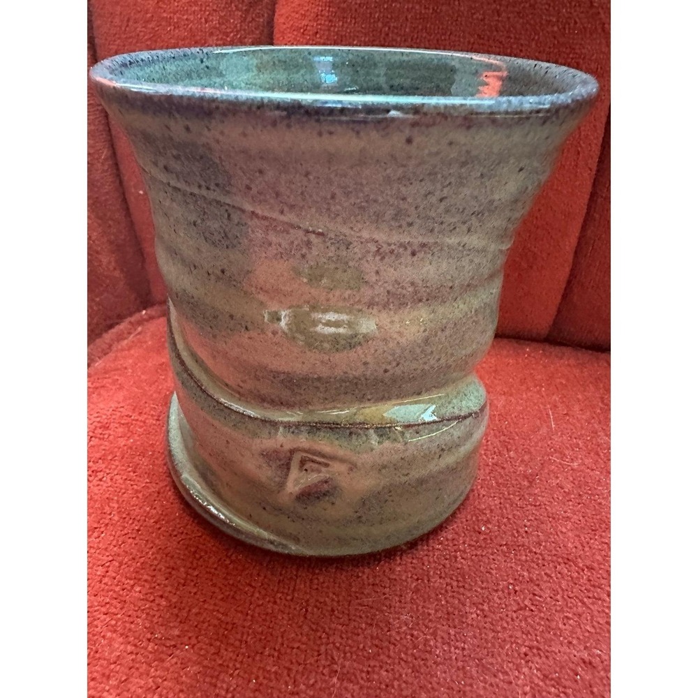 Coffee Mug Pottery Ceramic 16 oz Green Speckled - Picture 4 of 11